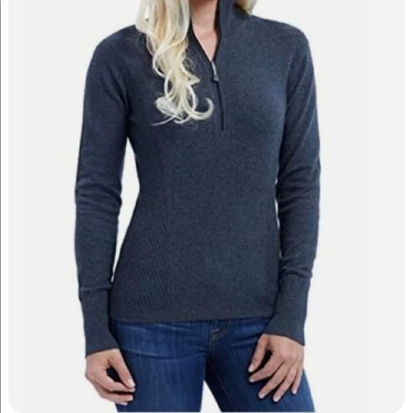 🆕 Eddie Bauer 1/2 Half Zip Closure Sweater Jacket - Picture 1 of 10
